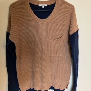 Madewell Women's Brown and Navy Sweater